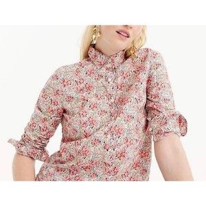 J Crew x Liberty Popover Shirt in Swirling Petals Print Size 10